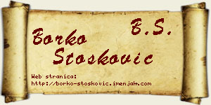 Borko Stošković vizit kartica